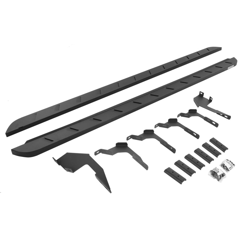 Go Rhino 19-22 Ford Ranger Crew Cab 4DR RB10 Slim Running Boards Kit (Incl. Brackets) - Tex. Blk