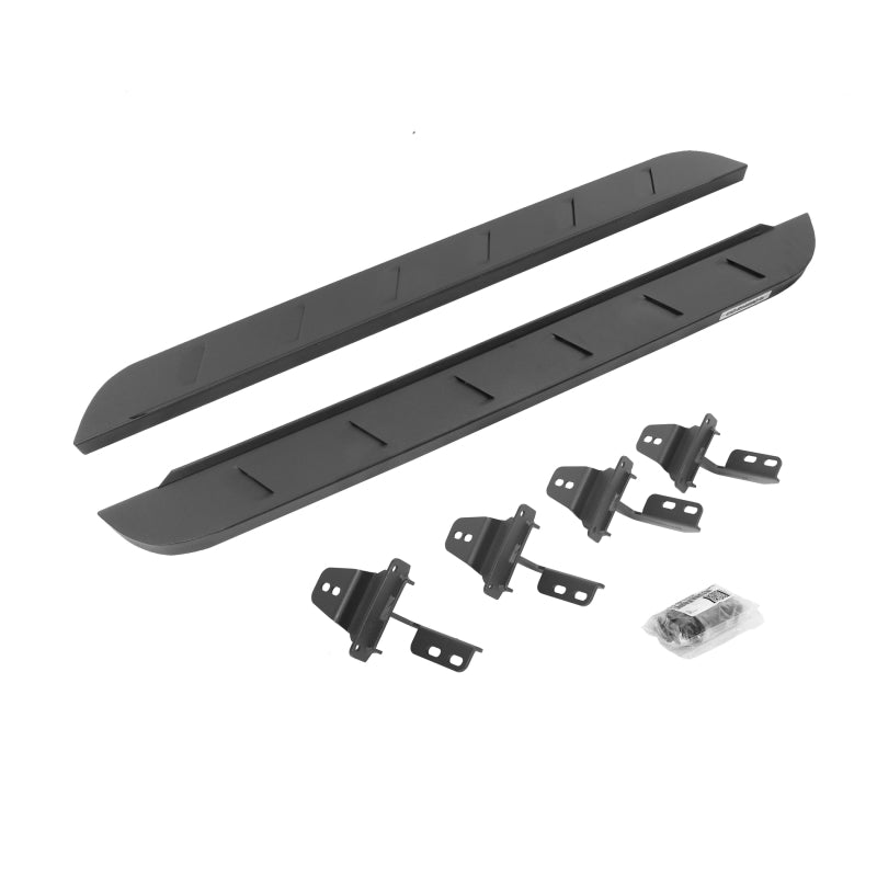 Go Rhino 07-18 Jeep Wrangler JK 2DR RB10 Slim Running Boards Kit (Incl. Brackets) - Tex. Blk