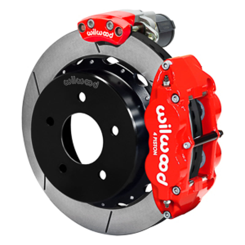 Wilwood 88-98 GM C1500 Superlite Rear Electronic Parking Brake Kit 12.88in Rotor 3.25in Offset - Red