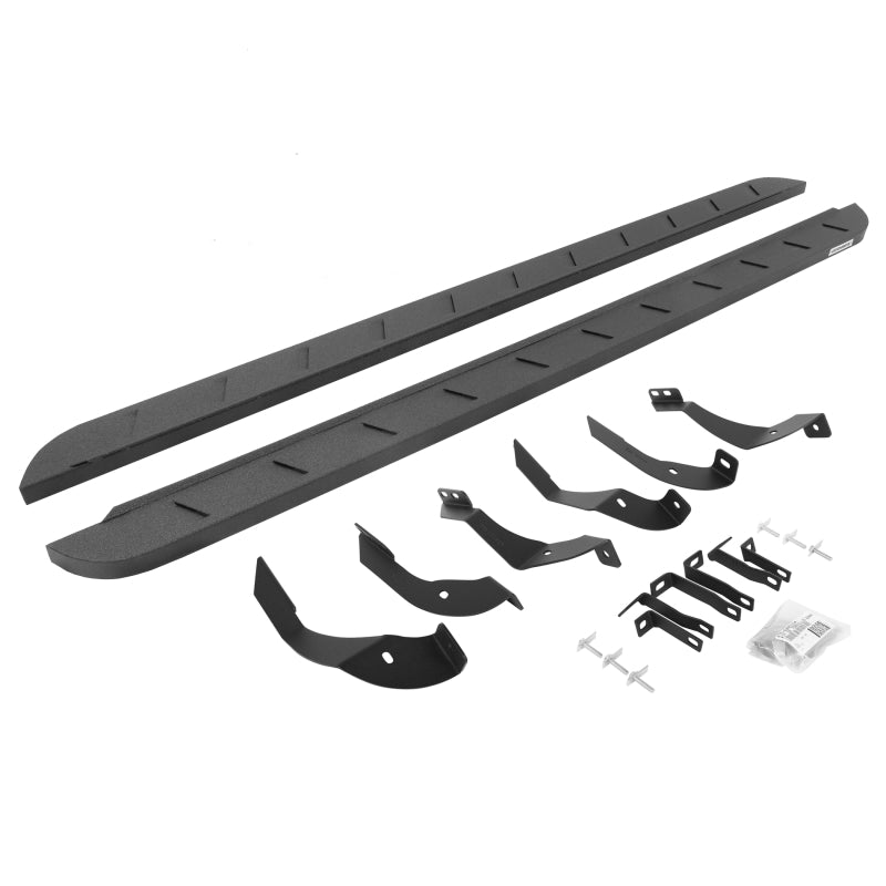 Go Rhino 15-19 GMC Sierra 2500/3500HD CC Dsl RB10 Slim Running Boards Kit (w/Brackets) - Bedliner Ct