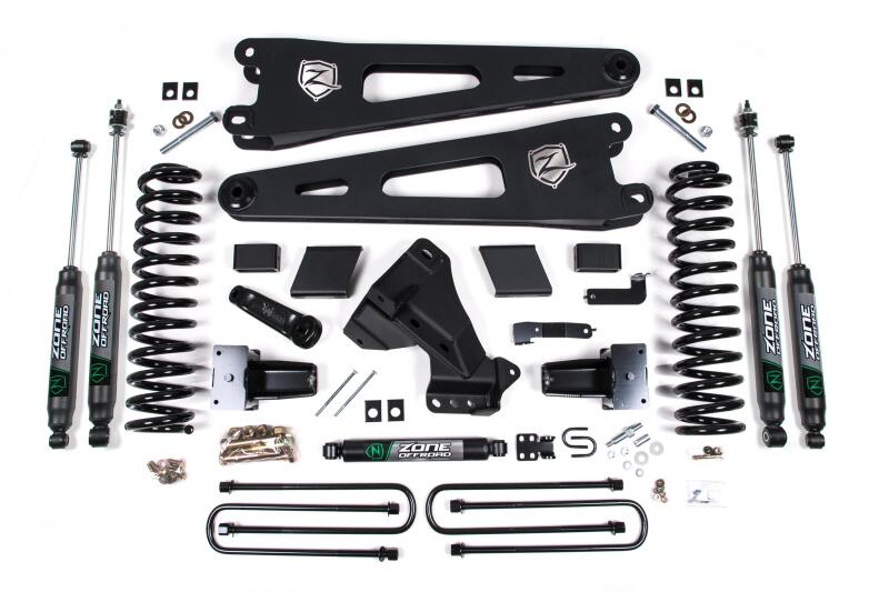 Zone Offroad 2020-21 Ford F-250/F-350 4in Radius Arm Suspension Lift System- NX2 Shocks- Diesel