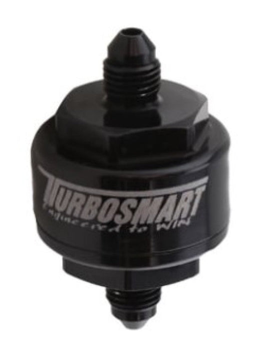 Turbosmart - Billet Turbo Oil Feed Filter w/ 44 Micron Pleated Disc AN-4 Male Inlet - Black