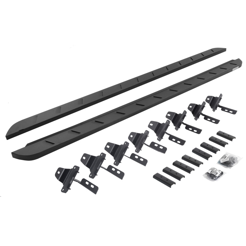 Go Rhino 20-22 Jeep Gladiator JT 4DR RB10 Slim Running Boards Kit (Incl. Brackets) - Tex. Blk