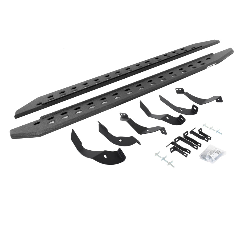 Go Rhino 15-19 GMC Sierra 2500/3500HD CC Dsl RB20 Slim Running Boards Kit (w/Brackets) - Bedliner Ct