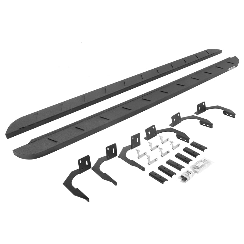 Go Rhino 09-14 Ram 1500 QC (No Rbl TRX Clsc) RB10 Slim Running Boards Kit (w/Brackets) - Bedliner Ct