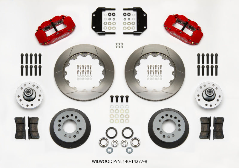 Wilwood Narrow Superlite 6R Front Hub Kit 14.00in Red Magnum Force Drop Spindle