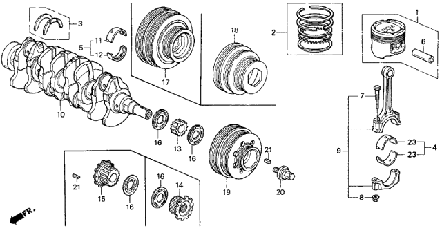 Honda - B/DSeries Crank Shaft Pulley Key 90704-634-000
