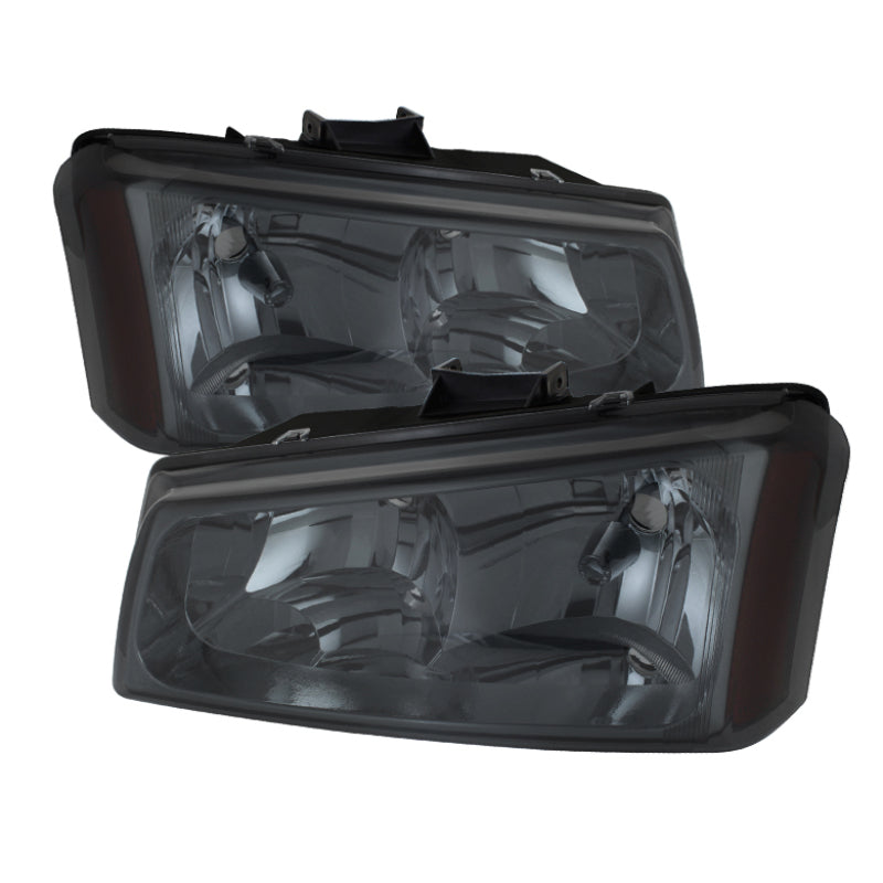 xTune Chevy Silverado 1500/2500/3500 03-06 Crystal Headlights Smoke HD-JH-CSIL03-SM-AM