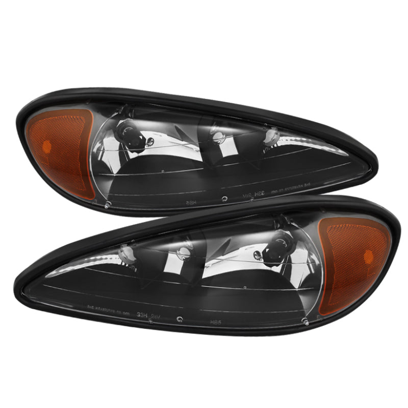 xTune Pontiac Grand Am 99-05 Crystal Headlights Black HD-JH-PGAM99-AM-BK
