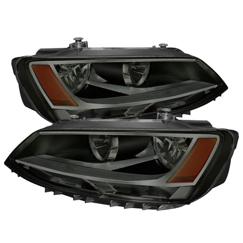 xTune Volkswagen Jetta 11-14 Amber Crystal Headlights Smoked HD-JH-VJ11-AM-SM