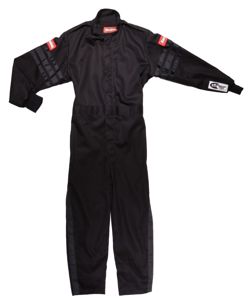 RaceQuip Black Trim SFI-1 JR. Suit - Kids Medium