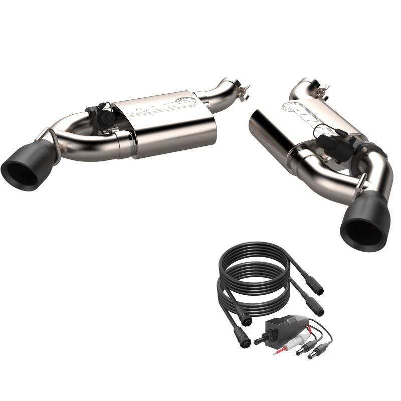 2016-2024 Chevrolet Camaro SS QTP Screamer Axle Back Dual Tip Bumper Black Tips