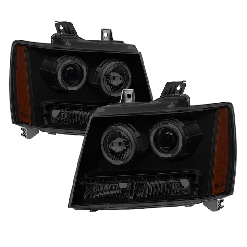 xTune Chevy Suburban 1500/2500 07-14 Halo Projector w/LED Headlights Smoked PRO-JH-CSUB07-LED-BSM