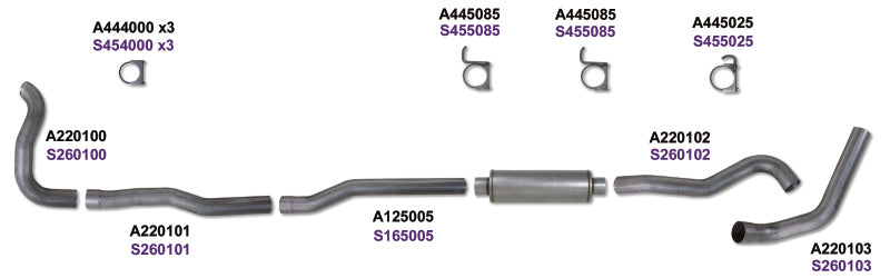 Diamond Eye KIT 4in Turbo Back MRP SGL SS DDG4X4 89-93 Dodge 5.9L Cummins 2500/3500 No Muffler