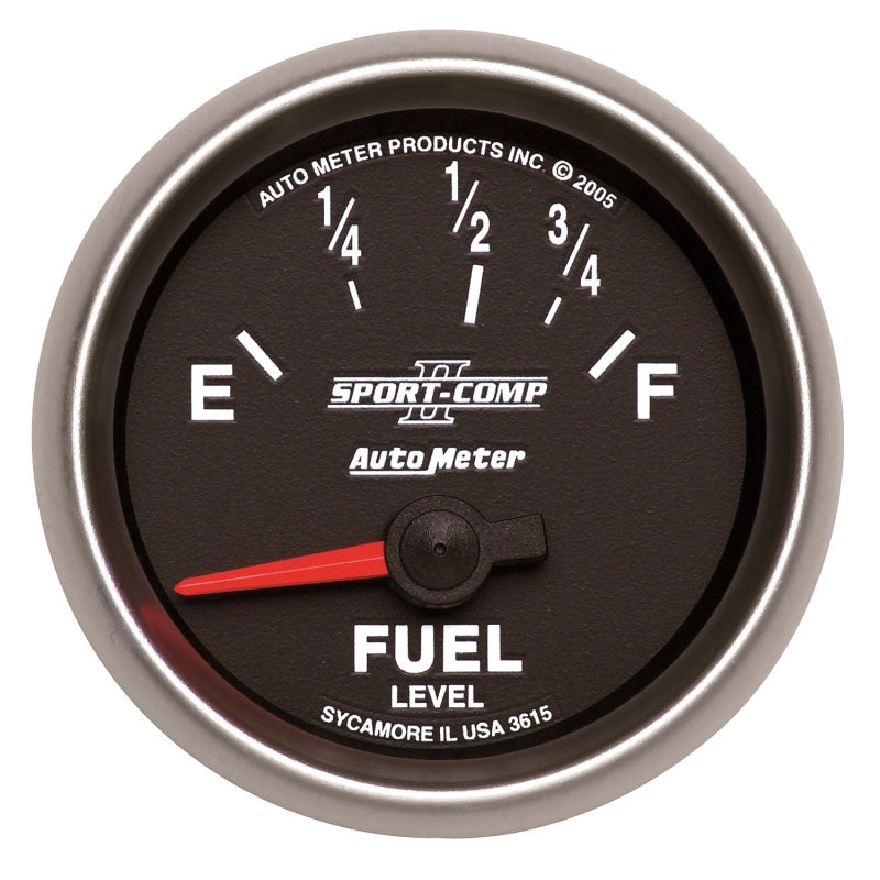 Autometer Sport-Comp II 52mm 73-10 ohms Short Sweep Electronic Fuel Level Gauge