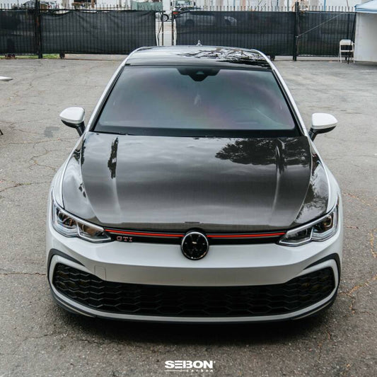 Seibon 22-23 Volkswagen Golf GTI/R OEM Style Carbon Fiber Hood