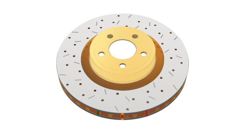 DBA 07-18 Jeep Wrangler JK Front Drilled/Slotted T3 4000 Series Non-Directional Rotor w/Black Hub