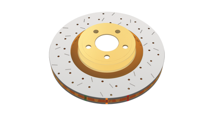 DBA 05-13 Ford Mustang GT/V6 Rear Drilled & Slotted 4000 Series Rotor w/ Black Hat