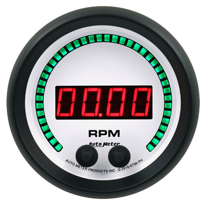 Autometer 85.7mm White 0-16K RPM Tachometer Phantom Elite Digital Gauge