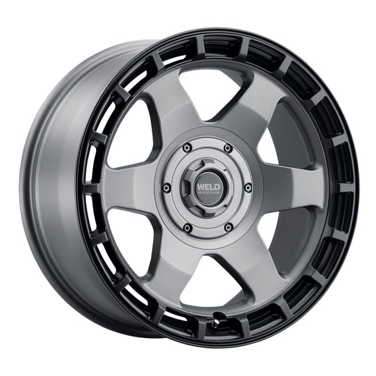 Weld Off-Road Ridge 20x9 - 5x127 / 5x139.7 BP - ET0 - 87.1mm CB - Satin Gunmetal Wheel (Black Ring)