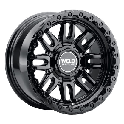 Weld Off-Road Swift 17x9in - 8x165.1 BP - ET-12 - 125.1mm CB - Gloss Black Wheel & Ring