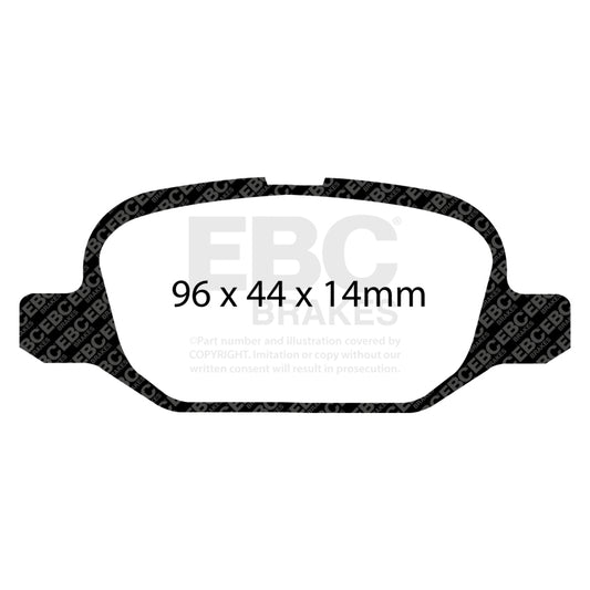 EBC 11+ Fiat 500 1.4 (ATE Calipers) Ultimax2 Rear Brake Pads