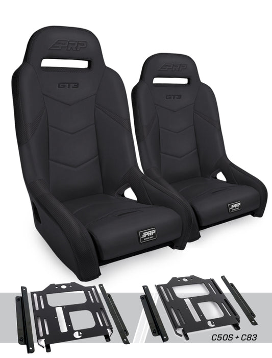 PRP Polaris RZR 570 GT3 Suspension Seats Kit (Pair) - Black