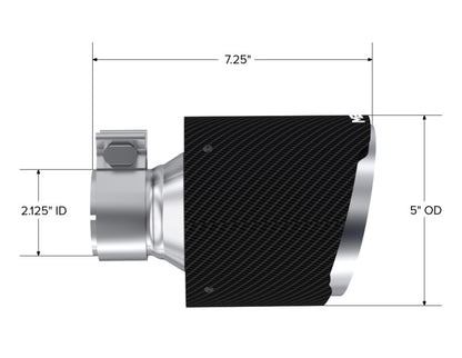 MBRP CF Tip 2.125in ID, 5in OD Out, 7.25in Length, Pair 17-25 BRZ/GR86