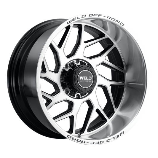 Weld Fulcrum 22x12 / 8x165.1 / 4.75 BS / 125.1 HB - Gloss Black Machined - Non-BL Wheel