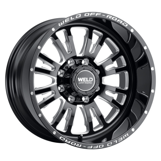 Weld Slingblade 20x10 / 8x180 / 4.75 BS / 124.3 HB - Gloss Black Milled - Non-BL Wheel