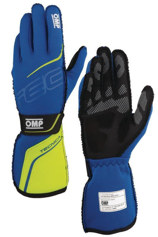 OMP TECNICA GLOVES FIA 8856-2018 BLUE / YELLOW SZ L