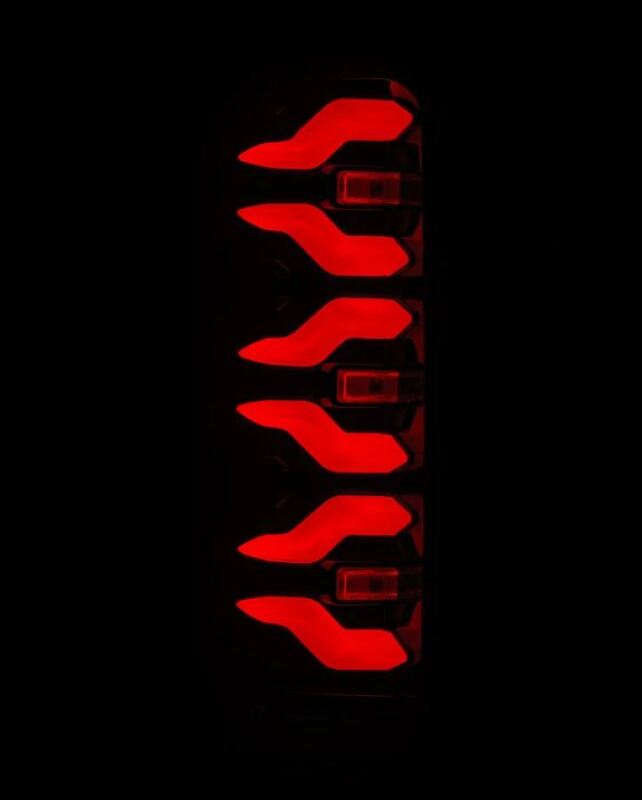 AlphaRex 87-96 Ford Bronco/F-150 Luxx-Series LED Tail Lights - Black Red