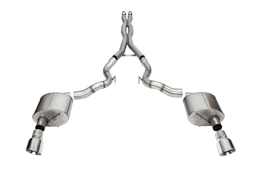 Corsa 24+ Ford Mustang GT Conv. Xtreme CatBack Ex. Sys. 3.0in Dual Rear Exit w/4.5in Pro Series Tip