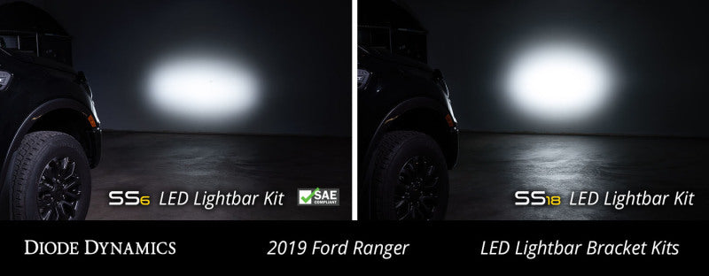 Diode Dynamics 19-21 Ford Ranger SS6 LED Lightbar Kit - White Wide