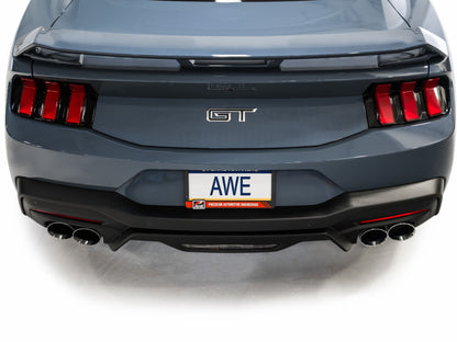 AWE 2024 Ford Mustang GT Fastback S650 RWD Track Edition Cat-Back Exhaust w/ Quad Chrome Silver Tips
