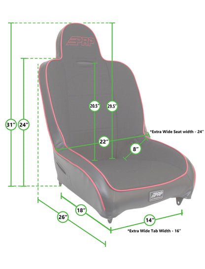PRP Premier High Back Suspension Seats Kit for 95-01 Jeep Cherokee XJ (Pair) - Gray