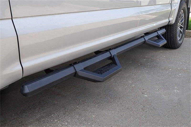 Dee Zee 99-23 Chevrolet/GMC/Dodge/Ford Full Size Truck Hex Cast - Crew Cab Side Steps (Txt Blk)