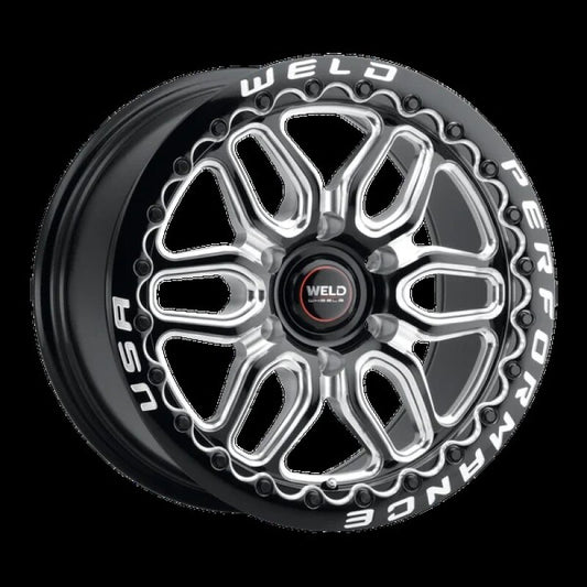 Weld Racing 17x11 Laguna 6 Bead Lock 6x127 ET36 BS 7.375 Gloss Black Milled - Diamond Lip DIA 78.1