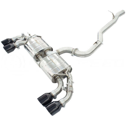 Invidia 2022+ Volkswagen Golf R MK8 76mm R400 Valved Cat Back Exhaust Straight Cut Black Tips