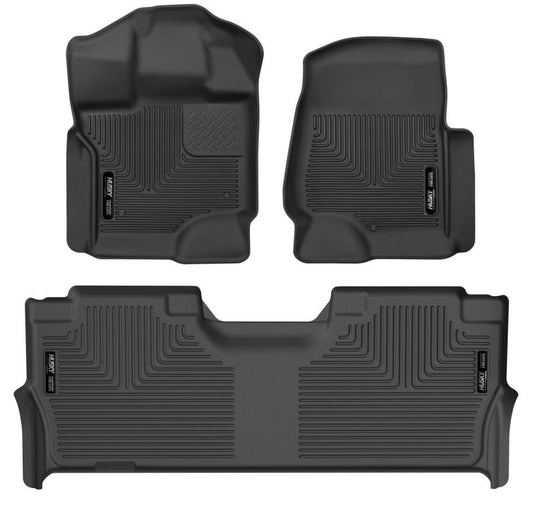 Husky Liners 21-24 Ford F-150 SuperCrew Weatherbeater Black Front & 2nd Seat Floor Liners