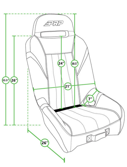 PRP Polaris RZR PRO XP GT/S.E. Suspension Seats Kit (Pair) - Black