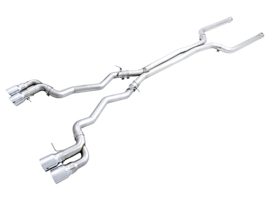 AWE Tuning 18-19 BMW M5 (F90) 4.4T AWD Cat-Back Exhaust - Track Edition (Chrome Silver Tips)