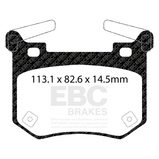 EBC 2017+ Kia Stinger 3.3L Twin Turbo Redstuff Rear Brake Pads