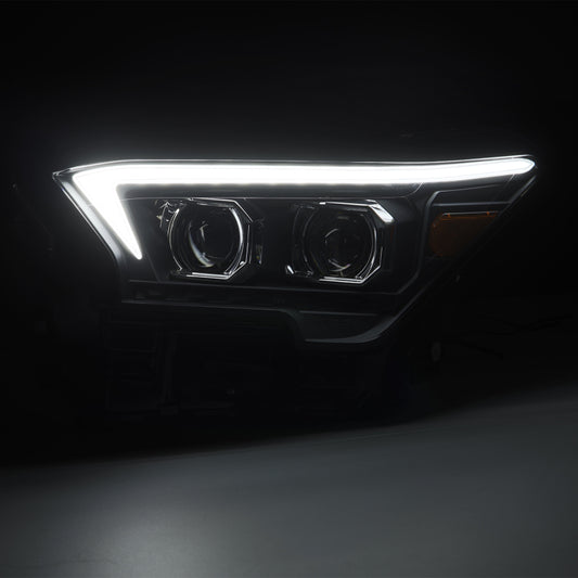 AlphaRex 23-24 Toyota Tacoma LUXX-Series LED Proj Headlights Blk w/Actv Light & Seq. Sig + DRL