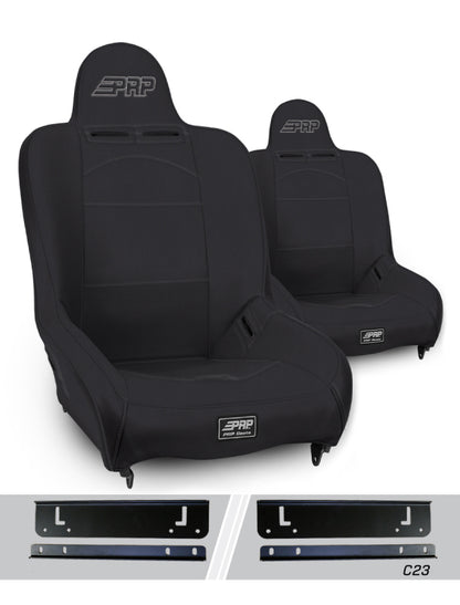 PRP 97-02 Jeep Wrangler TJ Premier High Back Suspension Seats Kit (Pair) - Black