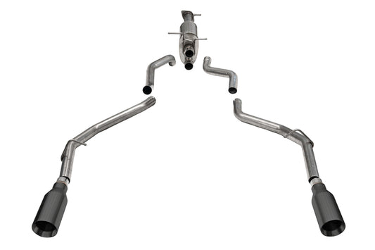 Corsa 2019+ Ram 1500 5.7L HEMI 3.0in Catback w/ 5.0in Flat Cut Dual Rear Exit Gunmetal Tips