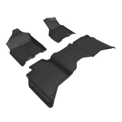 3D MAXpider 19-24 Dodge RAM 2500 Crew Cab Kagu 1st and 2nd Row Floormat - Black