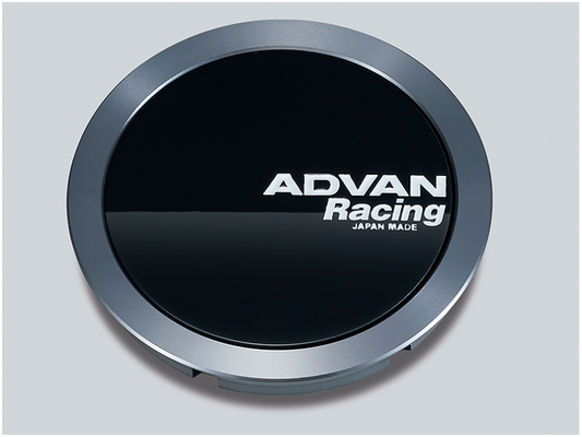 Advan 73mm Flat Center Cap - Gloss Black/Hyper Ring+White Letters