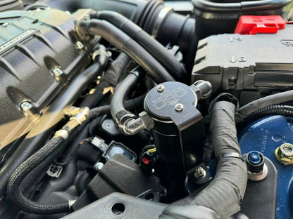 J&L 24-25 Ford Mustang GT w/ Whipple Supercharger Oil Separator 3.0 PCV Side - Black Anodized