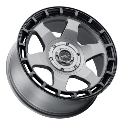 Weld Off-Road Ridge 20x9 - 5x127 / 5x139.7 BP - ET0 - 87.1mm CB - Satin Gunmetal Wheel (Black Ring)